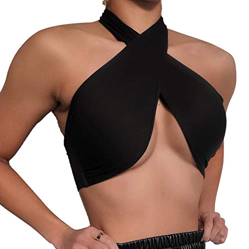 Cucheeky Women's Managless Oberteil mit Schleife, rückenfrei, einfarbig, trägerlos, ärmellos Cover