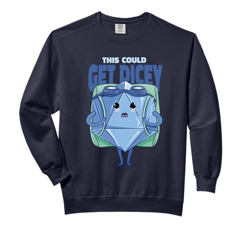 This Could Get Dicey - Cute Funny Parachuting Skydiving Dice Comfort Colors Adult Sweatshirt