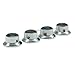KAISH 4x Abalone Top Chrome LP Top Hat Knobs with Set Screw Metal Bell Knobs for Guitar Bass with 6mm Shaft Pots