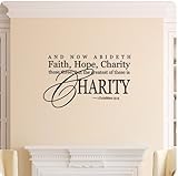 and Now Abideth Faith Hope Charity 1 Corinthians 13:13 Wall Decal Bible Verse Christian Sticker Art Home Décor
