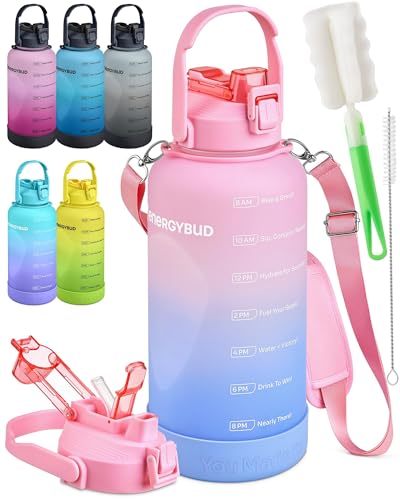 EnergyBud one gallon Botella de Agua 3.78 litros Rosa y Morado