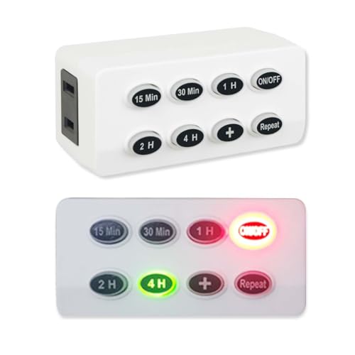 OSKOS 2-Pack Indoor Countdown Timer with Repeat Function, Illuminated Buttons, and Auto Shut-Off Outlet – Ideal for Chargers, Christmas Security, Lights, UL Listed - Thumbnail 5