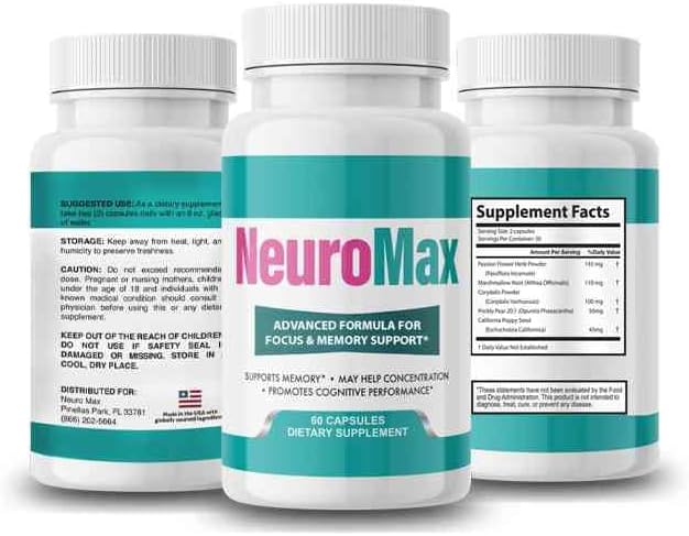 Miniatura 2 de NeuroMax Suplemento de apoyo cognitivo - Claridad mental, enfoque y apoyo de memoria - 60 cápsulas