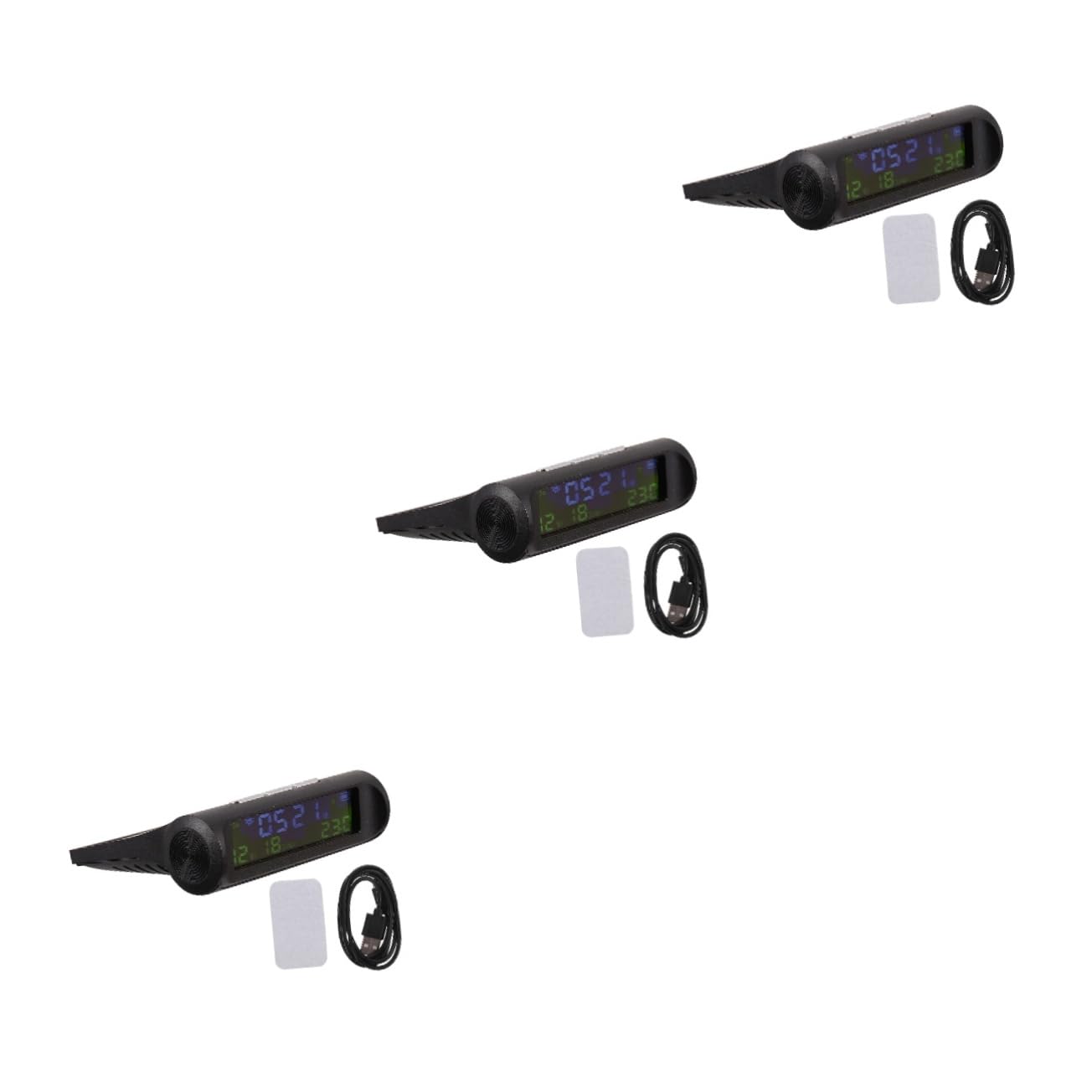 iplusmile 3piezas Reloj Para Coche Monitor De Presión y Dispositivo Electrónico Multifuncional Para Automóviles