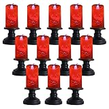 ➳【Llamas realistas】 El candelabro de calabaza de Halloween utiliza mechas de velas blancas artificiales, que parpadean de manera realista, para que pueda sentir la atmósfera de las llamas de las velas, sin tener ningún problema.