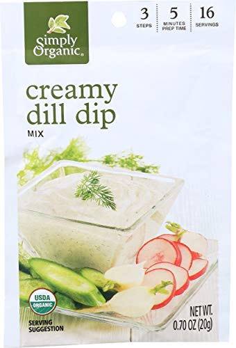 Simply Organic Creamy Dill Dip, Certified Organic, Gluten-Free | 0.7 oz | Pack of 3