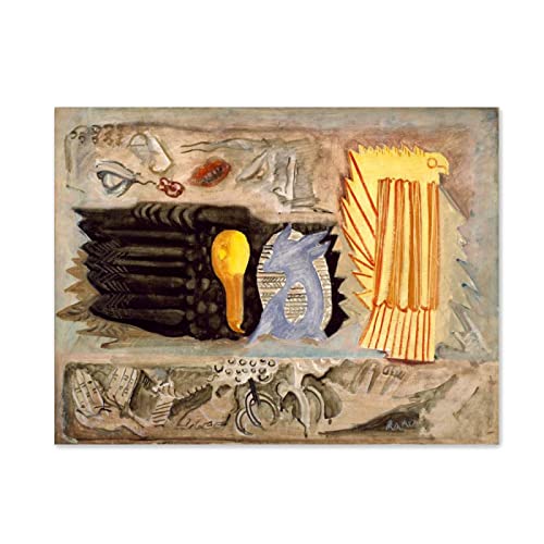 Famous Wall Art-Mark Rothko'Untitled’ Poster-Color Abstract Graffiti Canvas Wall Art-Famous Painting Print on Canvas-Picture for Living Room Decor 80x105cm(31x41in) Frameless