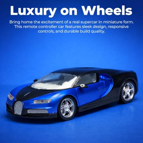 Image of Remote Control Car Rechargeable, Blue and Black, Sports Supercar RC Toy with Wireless Controller, for Kids (Black-Blue)