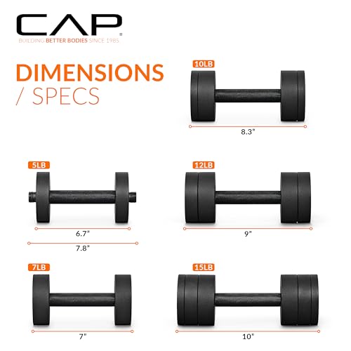 Image of CAP Barbell 15 lb Adjustable Dumbbell - Compact Cast Iron Weight | Multiple Options