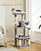 PAWZ Road Katzenbaum mit Metall-Plüsch-Hängematte, Katzenturm für ausgewachsene Katzen mit 2-türigem Condo-Haus grau 116cm