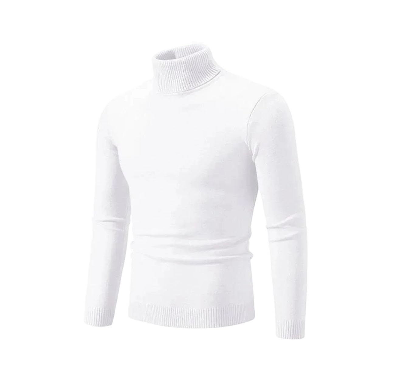 Suéter de cuello alto para hombre, de invierno, informal, de color liso