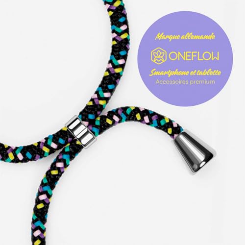 Coque iPhone 14 Pro avec cordon amovible Noir Multicolore ONEFLOW Twist Case