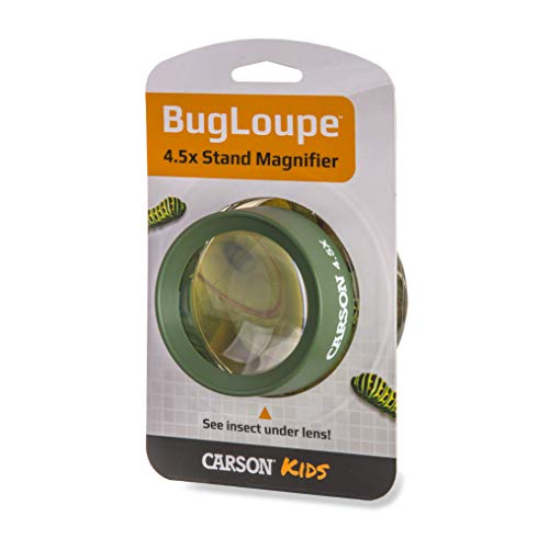 Carson Kids Bugloupe 4.5X Pre-Focused Stand Magnifier Loupe For Viewing Insects, Plants, Coins, Stamps, Maps, Fine Print And Wildlife (Hu-55), Green, One Size #TOP1
