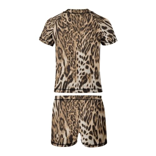 Furry Leopard SkinChildren's Swimsuits Boys Two Piece Suit10-12Y（150cm）4