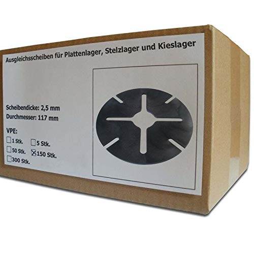 Preisvergleich Produktbild 150 Stück SANPRO Ausgleichsscheiben für Plattenlager, Stelzlager und Kieslager