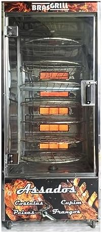 OLKIEQZ Assador Rotisserie de Frangos e Carnes 125kg, Metal, Tran...