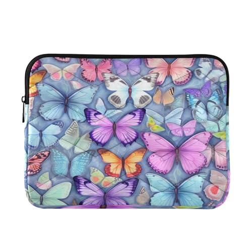 Funda para portátil 13-14 pulgadas con diseño de mariposas coloridas