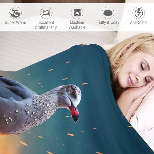 Plaid couverture chaude oiseau en molleton pour vos soirées canapé - 4