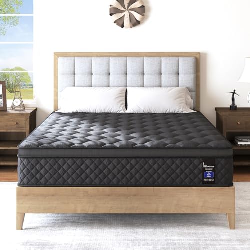 King Mattress, 10 Inch Hybrid Mattresses Medium Firm for Back & Lumbar Support, 100 Night Trial, Individual Pocket Spring Mattresses for Motion Isolation & Pressure Relief