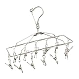 Honey-Can-Do DRY-01102 Clothes Drying Hanger Rack with 12 Clips, Chrome