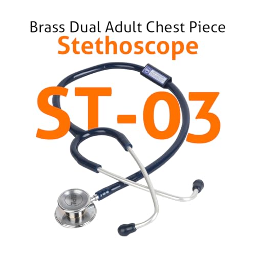 Image of BPL Medical Technologies ST-03 Brass Dual Adult Chest Piece Stethoscope|High Acoustic Level, Versatile Chestpiece for Adult & Pediatric Use|Medical Instrument for Auscultation - Blue