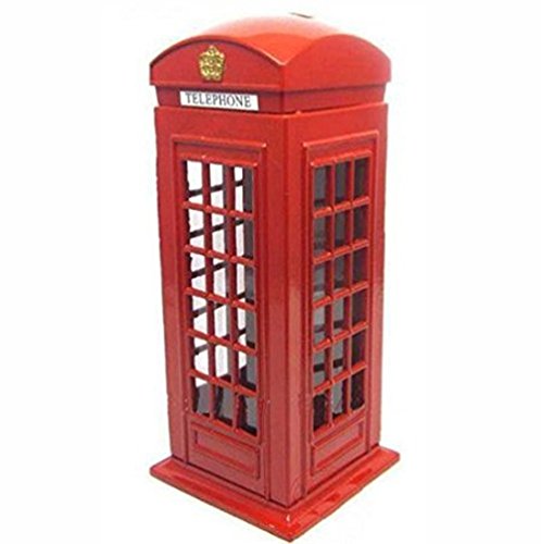 red phone box - Red Telephone Booth Piggy Bank, London Piggy Bank,Postal Money Pot Strange New Creative Safe Coin Money Box. (Original Version)