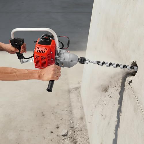 FXEIPOL 25.4CC Hand-held Portable Drill, Gas Powered Drilling Machine, 700W Rock Concrete Hole Driller with 2 Bits, 7500RPM Speed for Garden, Pipes, Rocks - Thumbnail 3