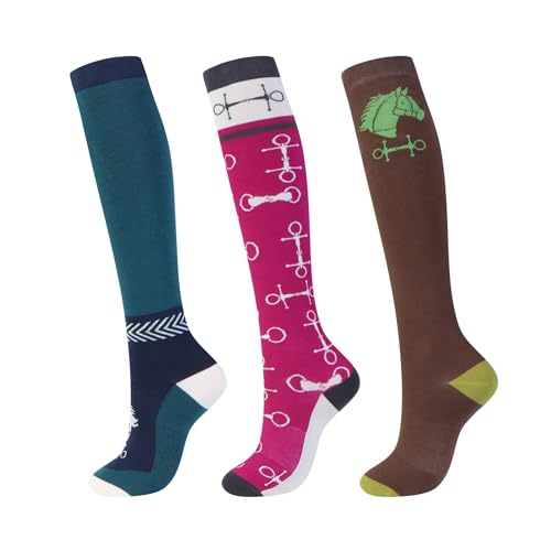 Chaussettes d'équitation hautes pour bottes longues Harrison Howard lot de 3 paires