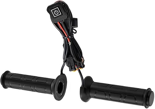 MASO 2pcs Motorcycle Heated Grips, Intelligent 3-Speed Temperature Adjustment, for 12V ATV with Handlebar Diameter of 2.2 cm/0.87 inch, Black - 9