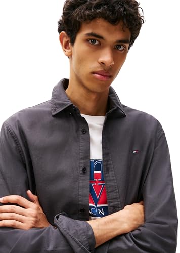 Tommy Jeans Herren TJM Reg Oxford EXT Dm0dm21298 L/S Shirt, Black (Black), S EU – Ansicht 3