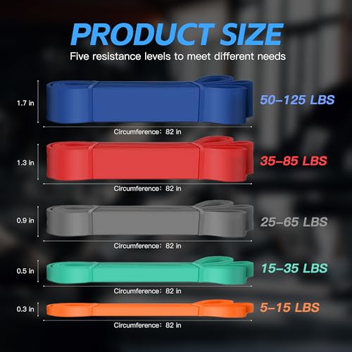 Image of Pull Up Bands, Resistance Bands Set, Exercise Workout Bands for Men & Women, Ideal for Body Stretching, Physical Therapy and Muscle Training