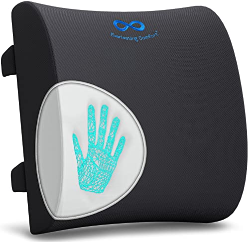 Everlasting Comfort The Original Lumbar Support Pillow - Improves Posture, Promotes Back Pain Relief - Superior Office Chair Back Support For Gaming And Desk Chairs - Lumbar Pillow For Car, Couch #TOP26