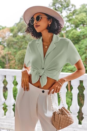 Image of Ekouaer Pajamas Set for Women Short Sleeve Sleepwear Button Down Pjs Lounge Sets Soft Nightwear