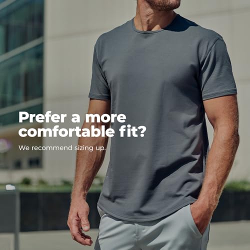 BYLT Mens Drop-Cut Men's T Shirt, Plain Tshirts for Men, Drop Cut Basic Crewneck Tee, Wrinkle Resistant, Stretch Fit2