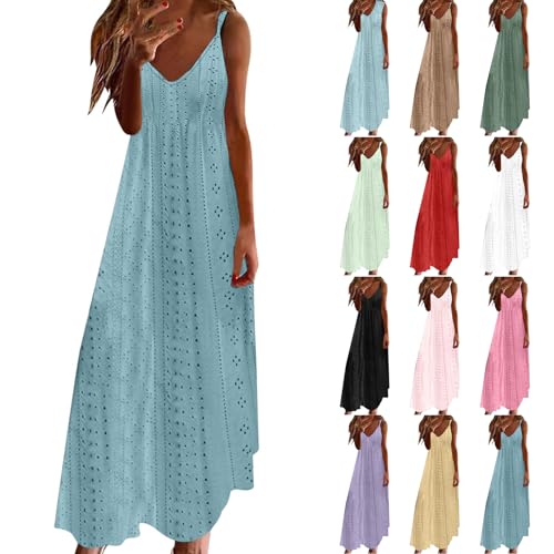 Recent Order My+Orders Placed Recently by Me Today Women's Tops Womens Fashion V Neck Long Dresses 2025 Summer Beach Vacation Flowy Dress Hollow Out Eyelet Cocktail Party Maxi Dress B-Black