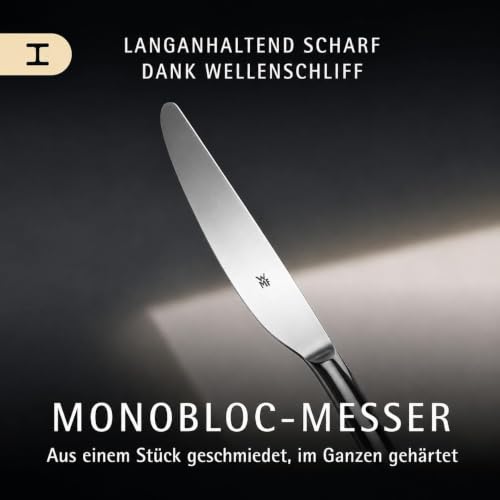 WMF Habitum Edelstahl Besteck Set 6 Personen, Essbesteck Set 30 teilig, Monobloc-Messer, Cromargan Edelstahl poliert, glänzend… – Ansicht 4
