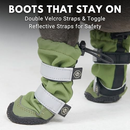 Sparkpawswaterresistantdogbootsformediumlargedogsantislipdogshoebootiespawprotectorforrainsnowhikingreflectivestraps4pcsgreena Urban Country Home Decor Spark paws water resistant dog boots for medium large dogs anti slip dog shoe booties paw protector for rain snow hiking reflective straps 4pcs green a urban country home decor