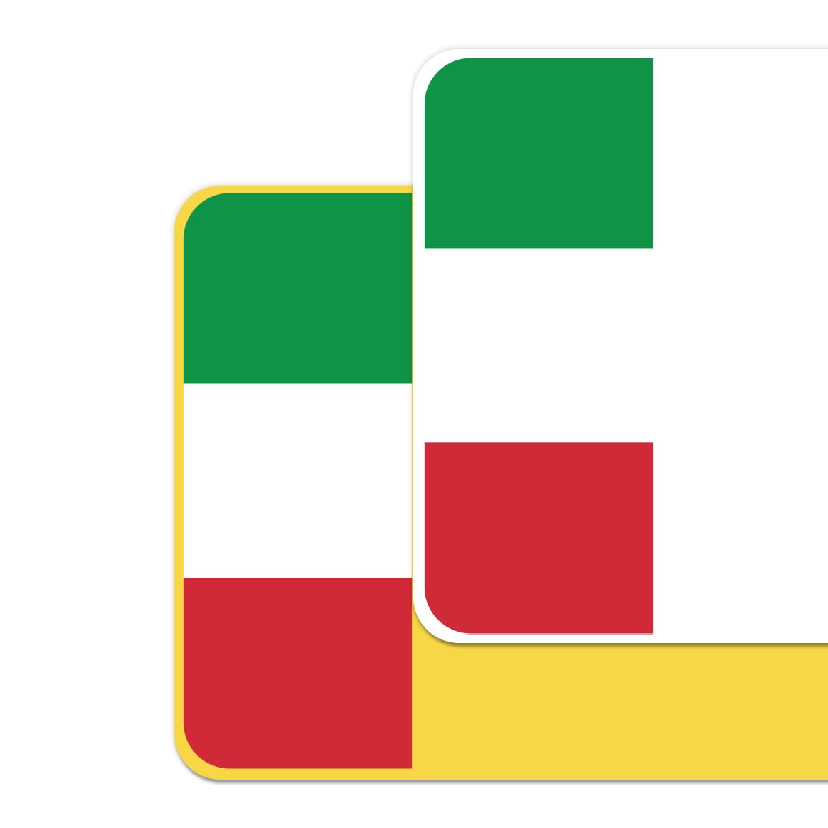 Italy Car Number Plate Adhesive Stickers for Decorative Purposes – Italian National Flag Badge Decal – Proud Heritage Car Vinyl Skin – Premium, Bubble Free & Easy Application – Set of 2 (F&R) (ITA)