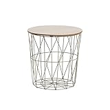 THINIA HOME Mesita de Centro Redonda Storage 41x40cm
