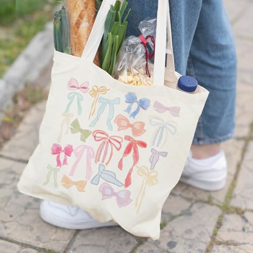 Bolso Tote de Lona Coquette Bows para Mujer miniatura 2