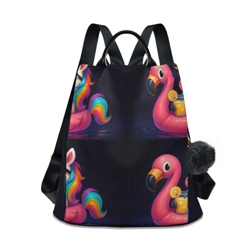 Sac à dos licorne arc-en-ciel pour fille avec fermeture éclair antivol et poches