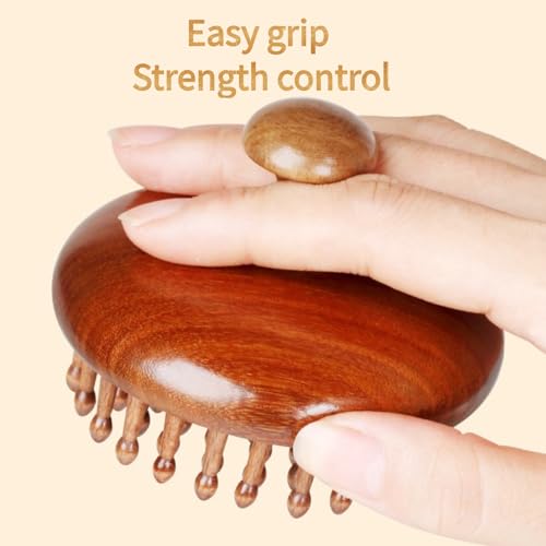 Peine de madera con masajeador para cuero cabelludo miniatura 4