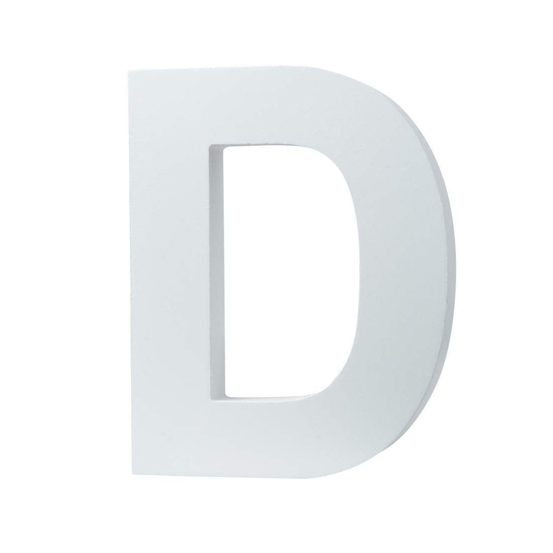 Zebery5.9"(L) x4.7"(H) x0.8"(W) 12x12x2cm Wall Letters Marquee Alphabet D Wood Wooden Number DIY Block Words Sign Hanging Decor Letter for Home Bedroom Office Wedding Party White