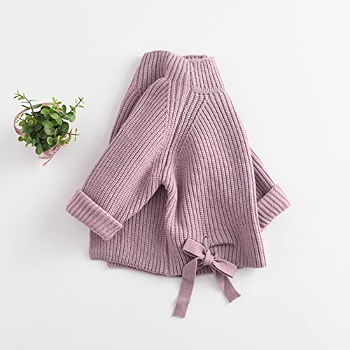 Toddler Baby Girl Knit Sweater Kids Solid Long Sleeve High Neck Pullover Shirts Tops Fall Winter Outwear Clothes (Pink,1-2T) #TOP1