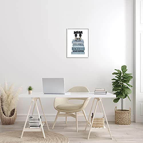 Image of 'Black Bow Shoes Tall Fashion Glam Bookstack'| Framed Giclee Art | Stupell Industries | White, 16 x 20 Inches, Easy to Hang and Sturdy, Made in USA, by Amanda Greenwood