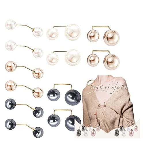 12pcs Faux Perle Brosche Hochzeit Cardigan Clip Pullover Schal Clip Sicherheitsnadel Brosche Pins Dress Strass Boutonniere Brosche Clip Schmuck für Geschenke Frauen Mädchen Cover