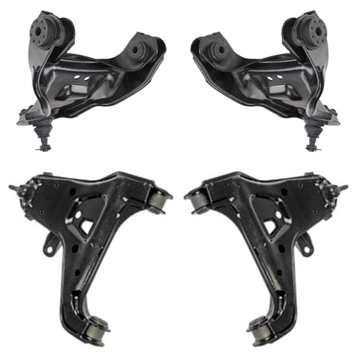 TRQ Front Upper & Lower Control Arm with Ball Joint Set Compatible with 2001-2005 Chevrolet Blazer 2001-2004 S10 2001 GMC Jimmy Sonoma GM4512100 GM4513100