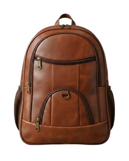 Inkmox Waterproof Brown Artificial Leather Backpack, Durable, Spacious, Versatile Travel and Office Bag for Men & Women Everyday Use (Brown)-image-20