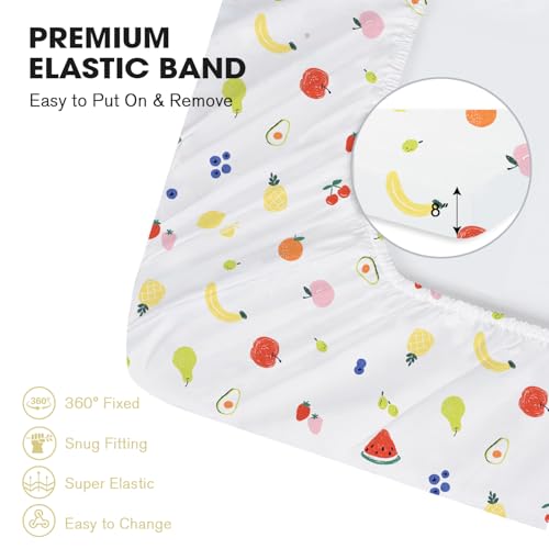 Image of Little Grape Land Crib Sheets 2 Pack for Boys and Girls, Baby Neutral Crib Fitted Sheets for Standard Crib & Toddler Mattress, Super Soft Breathable Fitted Crib Sheet Set