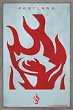 WNBA Portland Fire - Logo 26 Wall Poster, 34L" x 22.4W", Barnwood Framed Version